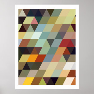 Poster Geometric Patterns Multicolor Triangles