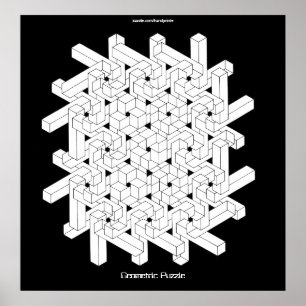Poster GEOMETRIC PUZZLE Retro