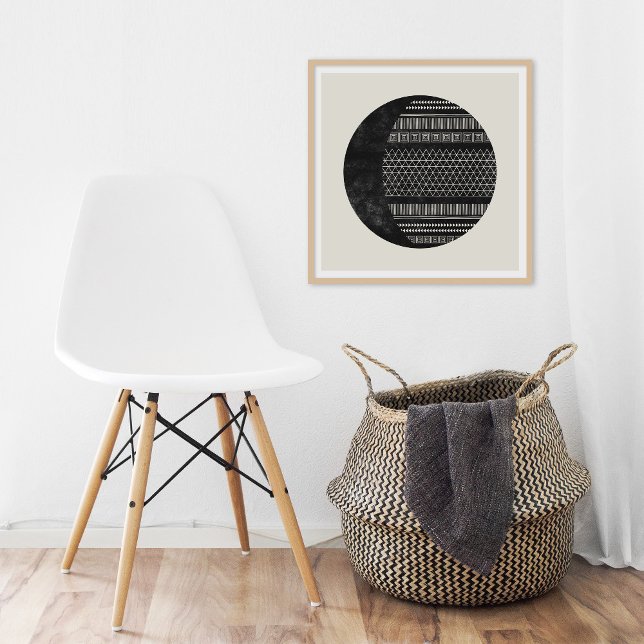 Poster Geometric Tribal Pattern Eclipse Moon Art Print (Créateur téléchargé)