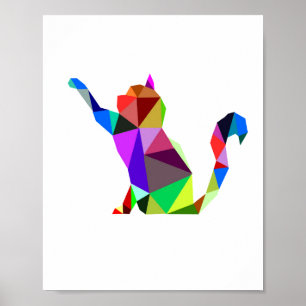 Poster Geometric WPAP Cat Design 2 Printable Wall Art