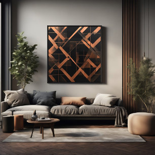 Poster Géométrie ambre nocturne