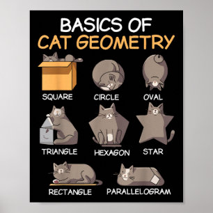 Poster Géométrie Chat Math Drôle Cadeaux Chat Pour Chat P