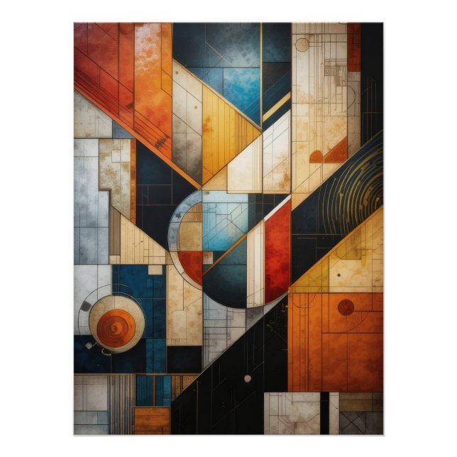 Poster Géométrie de l'affiche Abstraite (Devant)