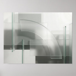 Poster Géométrie de verre dépoli - Mur abstrait architect