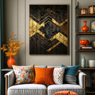 Poster Géométrie dorée