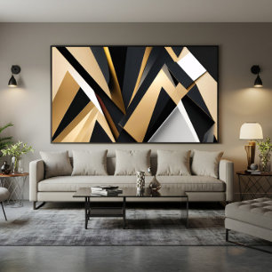 Poster Géométrie Dorée Luxueuse