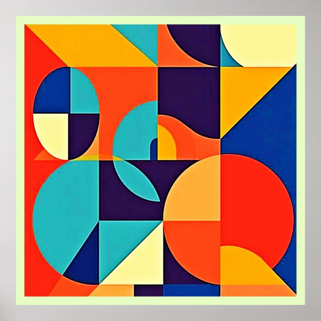 Poster Géométrie moderne colorée (Devant)