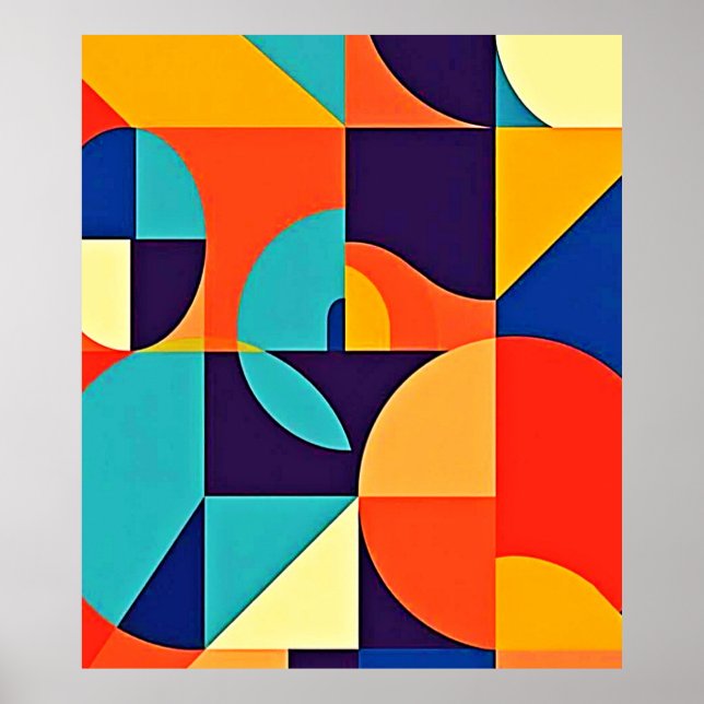 Poster Géométrie moderne colorée (Devant)