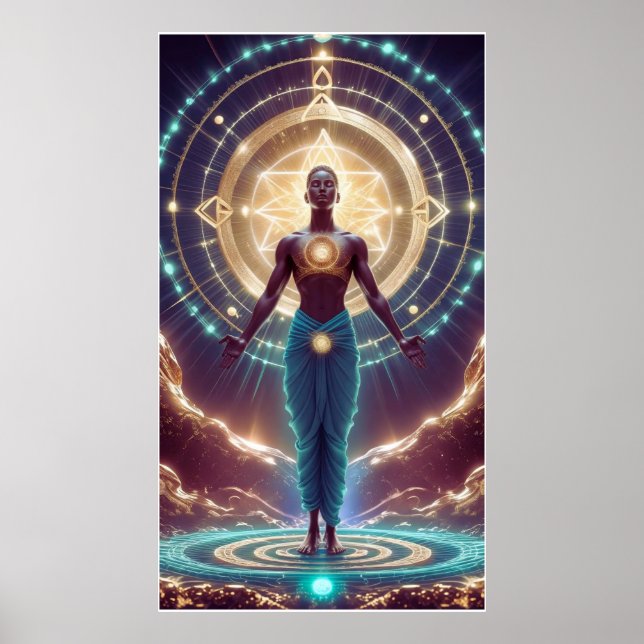 Poster Géométrie mystique - Rayonnement de l'âme (Devant)