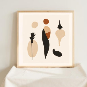 Poster Géométrie Naturelle – Art Minimaliste Féminin