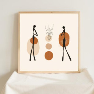 Poster Géométrie Naturelle – Art Minimaliste Féminin V