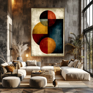 Poster Géométrie Orbitale Japonaise Abstraite Luxe Calme