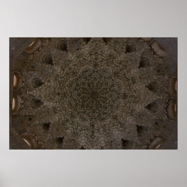 Poster Géométrie - Plafond de l'Alhambra, Grenade (Devant)