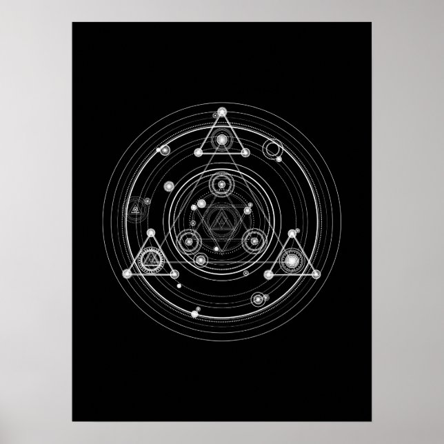 Poster Géométrie sacrée de style occulte foncé (Devant)