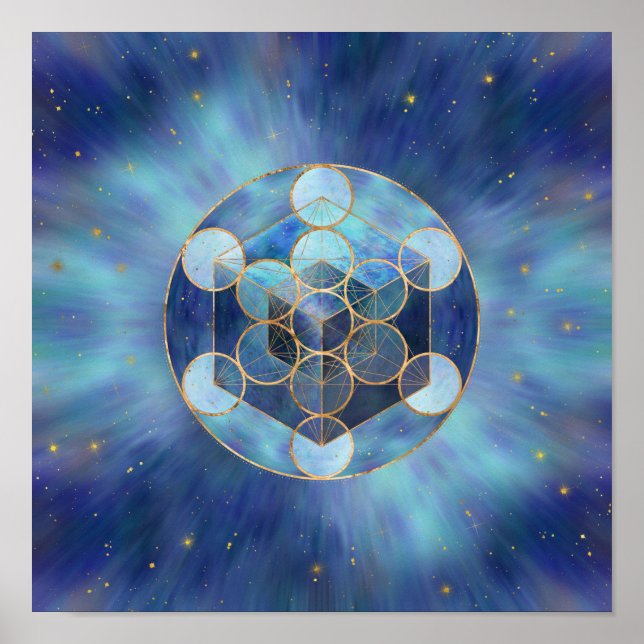 Poster Géométrie sacrée du cube de Metatron (Devant)