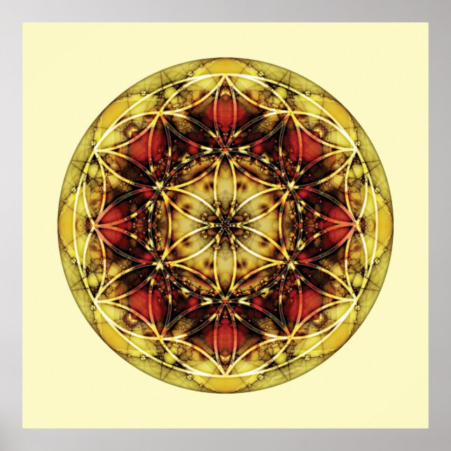 Poster Géométrie sacrée Mandala 6 (Devant)