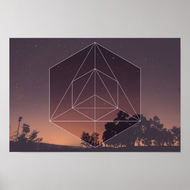Poster Géométrie sacrée vs Ciel des nuits (Devant)