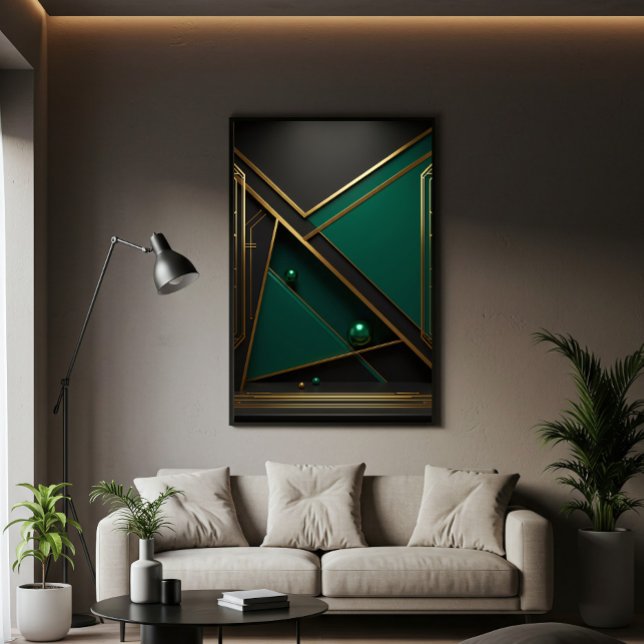 Poster Géométrie verte et Gold (Créateur téléchargé)