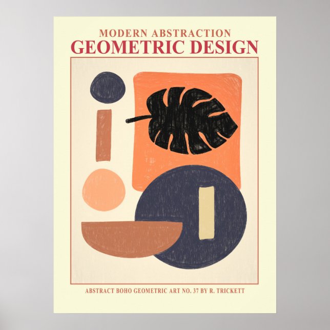 Poster géométrique Abstrait EP No 7 (Devant)