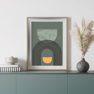 Poster géométrique Abstrait moderne du milieu du s