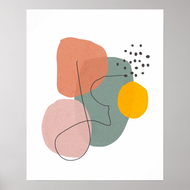 Poster Géométrique, abstraite, minimale, moderne, pastel, (Devant)