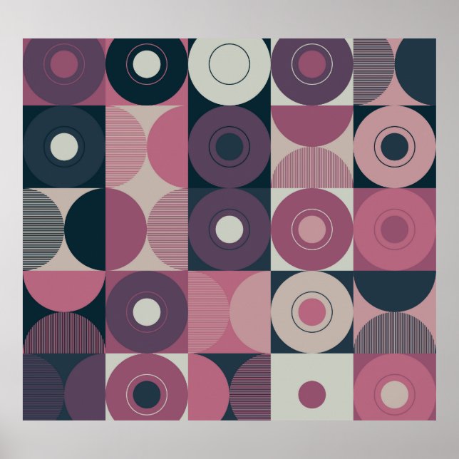 Poster Géométrique du milieu du siècle : motif abstrait e (Devant)