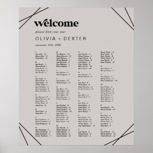 Poster Géométrique moderne   Graphique de sièges alphabét