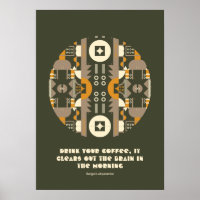 Poster géométrique moderne Retro Earth Tone