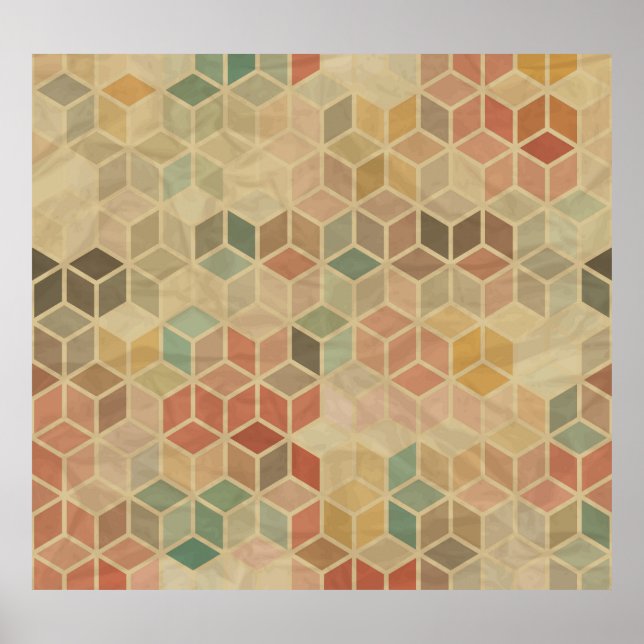 Poster Géométrique rétro : Conception transparente (Devant)