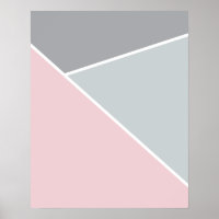 Poster géométrique rose et gris