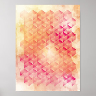 Poster Géométrique rouge et orange