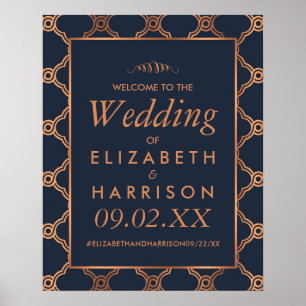 Poster Géométrique vintage Gatsby Mariage Bienvenue