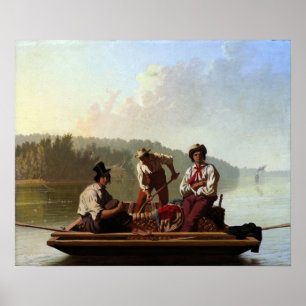 Poster George Caleb Bingham Boatmen sur le Missouri
