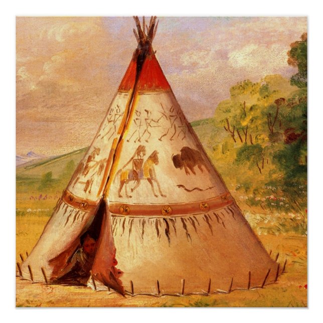 Poster George Catlin, Indian Wigwam, frontière américaine (Devant)
