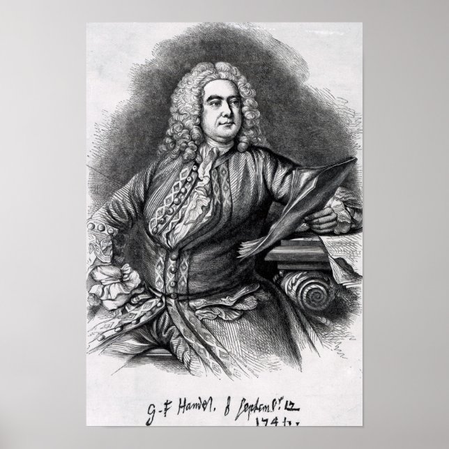 Poster George Frederick Handel, 1749 (Devant)
