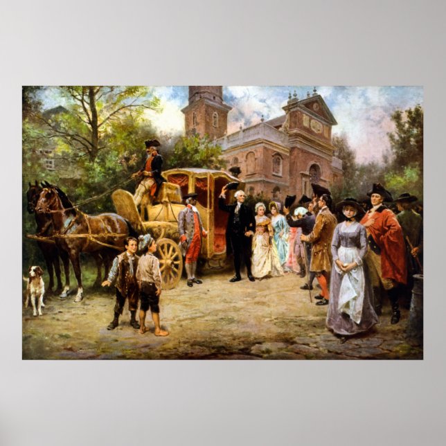 Poster George Washington arrive à Christ Church (Devant)
