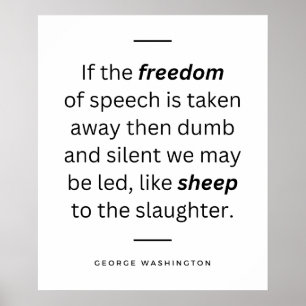 Poster George Washington Cite La Liberté D'Expression