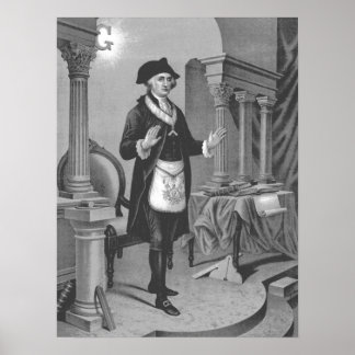 Poster George Washington Dans La Régélie Masonique 2