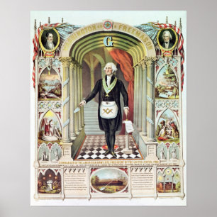 Poster George Washington en tant que franc-maçon
