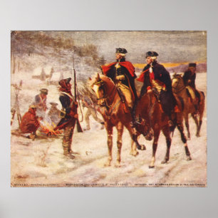 Poster George Washington et Lafayette à Valley Forge