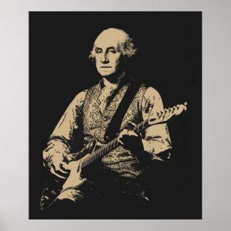 Poster George Washington Playing Electric Guitar