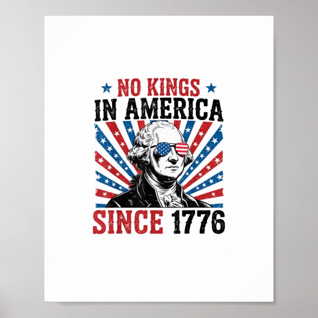 Poster George Washington Protest Sign No Kings In America (Devant)