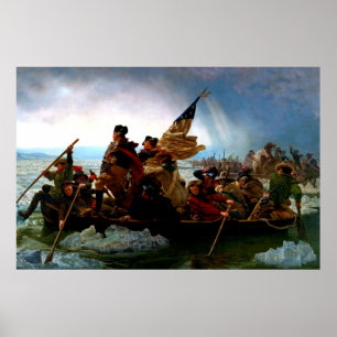Poster George Washington traversant la rivière Delaware e