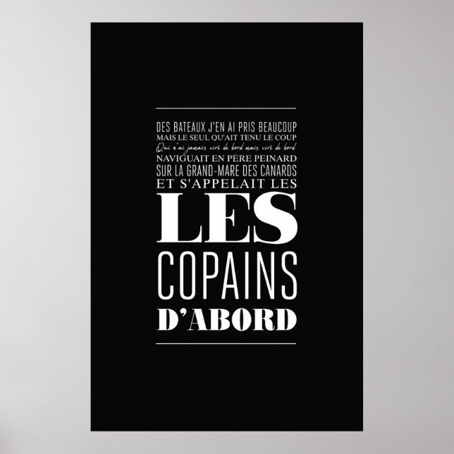 Poster Georges Brassens - Les copains d'abord  (Devant)