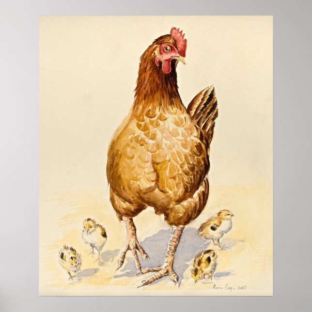 Poster George's Hen et ses poussins 2007 (Devant)