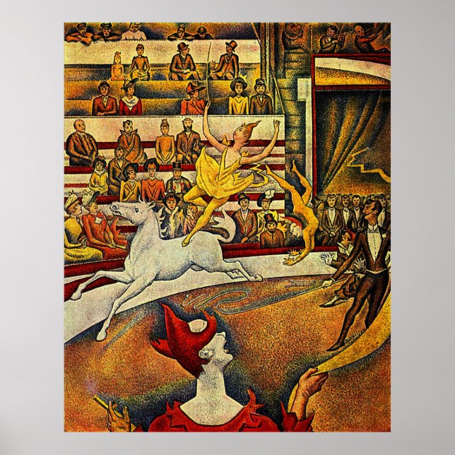 Poster Georges Seurat's The Circus (1891) - Clown & Rider (Devant)