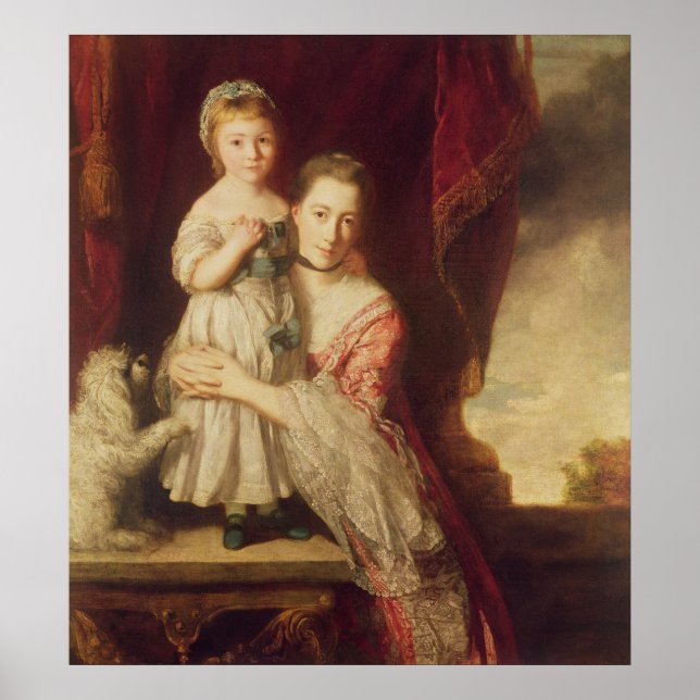 Poster Georgiana, comtesse Spencer avec dame (Devant)
