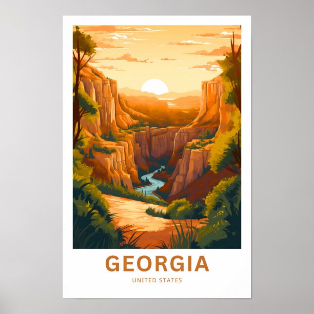 Poster Géorgie États-Unis Imprimer voyage (Devant)