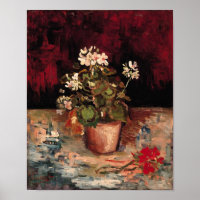 Geraniums dans un pot de fleurs Van Gogh Art
