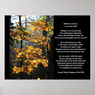 Poster Gerard Manley Hopkins Poème du printemps et de l'a